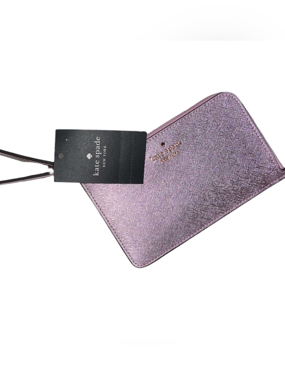 kate spade Lucy Small Lzip Wristlet with Strap NWT “Quartz Pink” (lavender) - Picture 5 of 6